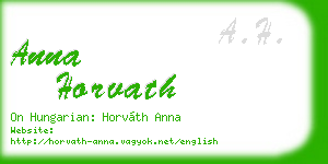 anna horvath business card