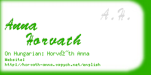 anna horvath business card